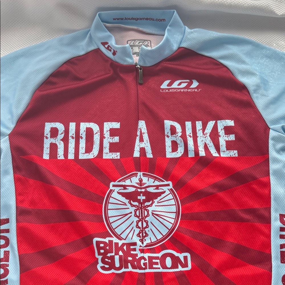 Louis Garneau Red and Blue Cycling Jersey - Medium